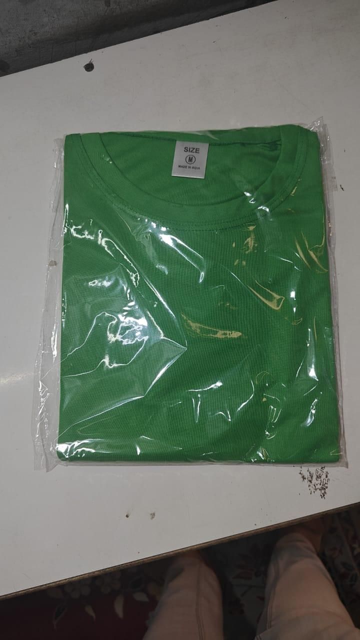 Polyester Stretchable Solid Half Sleeves Mens Round Neck T-Shirt Pack Of 4